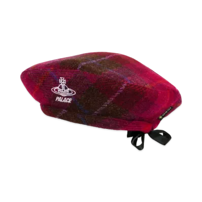 PALACE x Vivienne Westwood Gore-Tex Harris Tweed Beret "Plaid Pink"