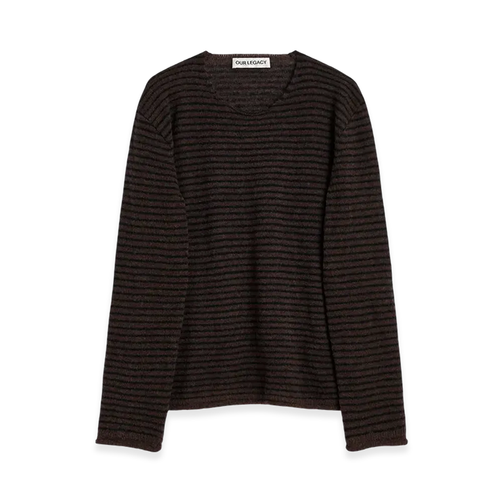 OUR LEGACY Rigid Popover "Dirt Stripe Fuzzy Alpaca"