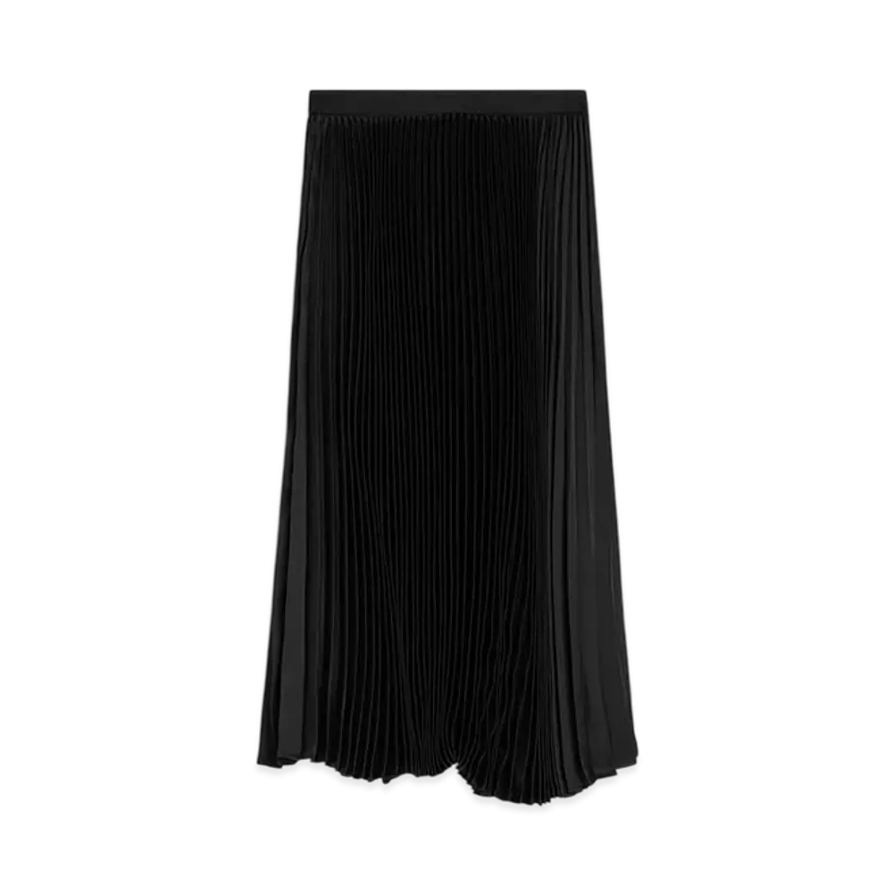 Jil Sander Technical Twill Pleated Skirt "Black"
