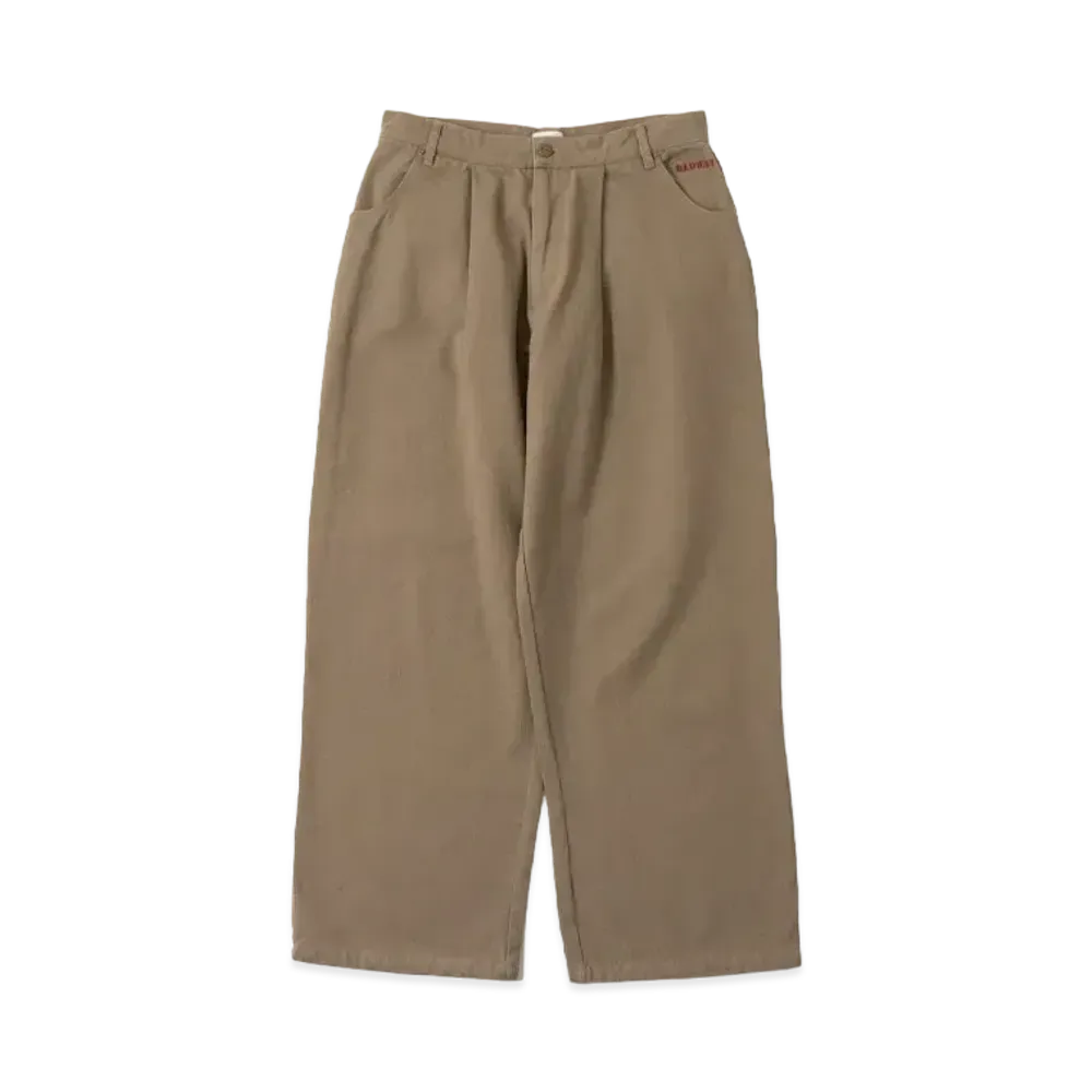 BADWAY 1tuck duck wide taperd pants "Beige"