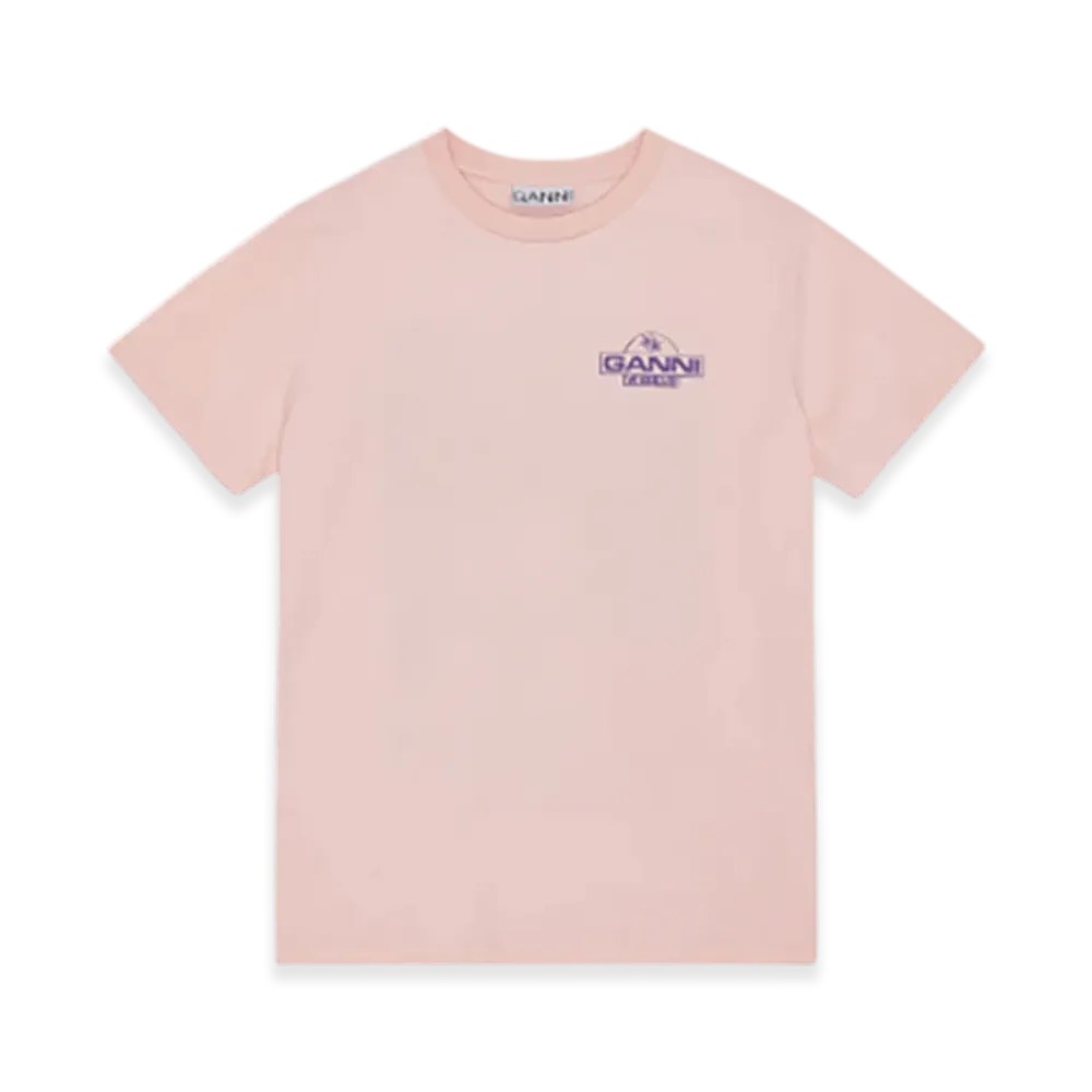 GANNI Basic Jersey Palm Trees Relaxed T-Shirt "Lotus"