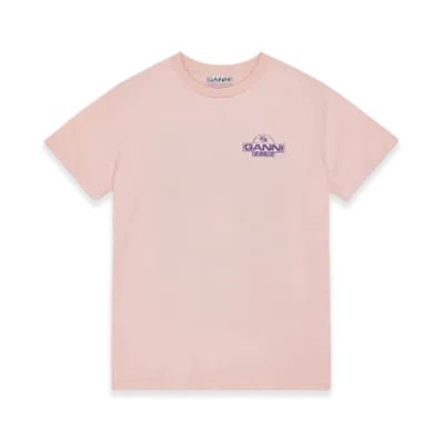 GANNI Basic Jersey Palm Trees Relaxed T-Shirt "Lotus"