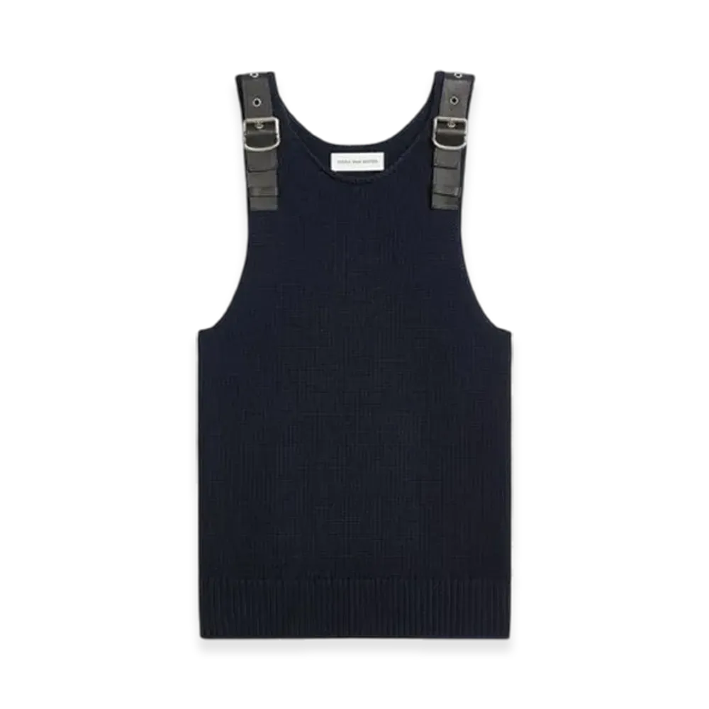 DRIES VAN NOTEN Strapped Tank Top "Navy"