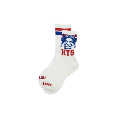 HYSTERIC GLAMOUR See No Evil Sports Socks "White"