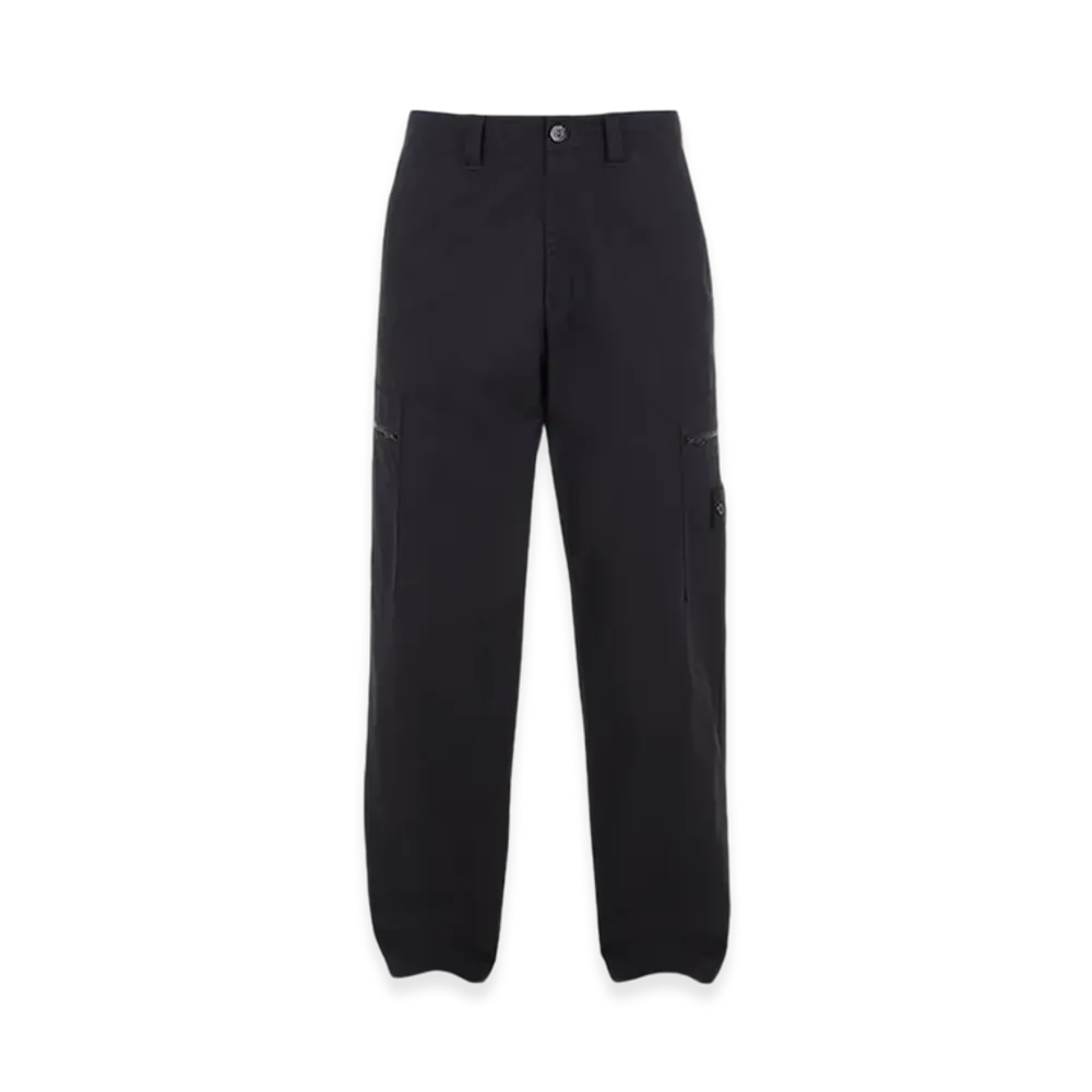 Stone Island 319F1 Weatherproof Cotton Canvas Ghost Piece Regular Fit Cargo Pants - 24SS "Black"