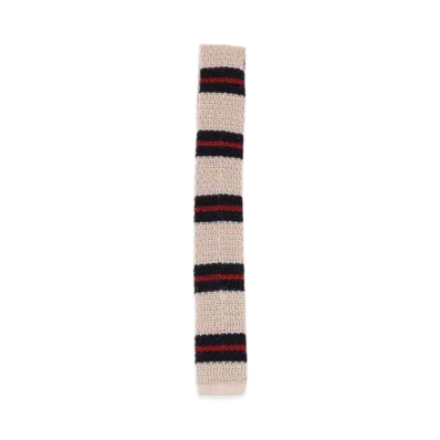 BEAMS Silk Knit Tie Stripe "OffWhite"
