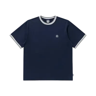 BlackEyePatch Small OG Label Rib Knitted Tee "Navy"