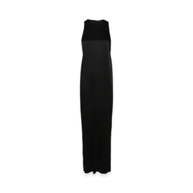 Saint Laurent Women's Crepe Satin Maxi Dress "Black"