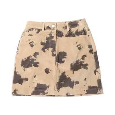 atmos pink Corduroy Bleach Pattern Miniskirt "Beige"