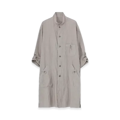 Yohji Yamamoto POUR HOMME Garment Dye Flax Shirt Coat "Gray"