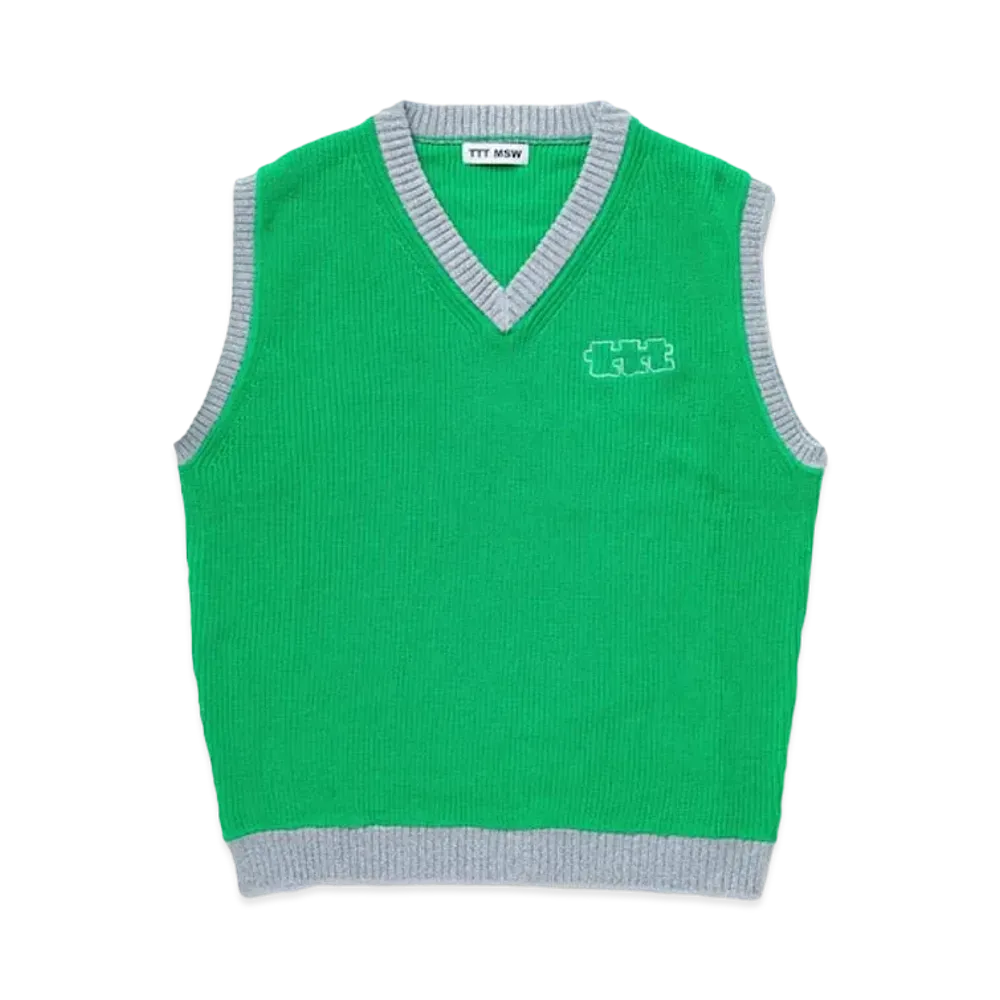 TTT MSW Lame Knit Vest "Light Green"