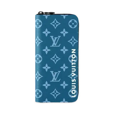 Louis Vuitton Zippy Vertical Wallet Monogram "Blue Atlantique"