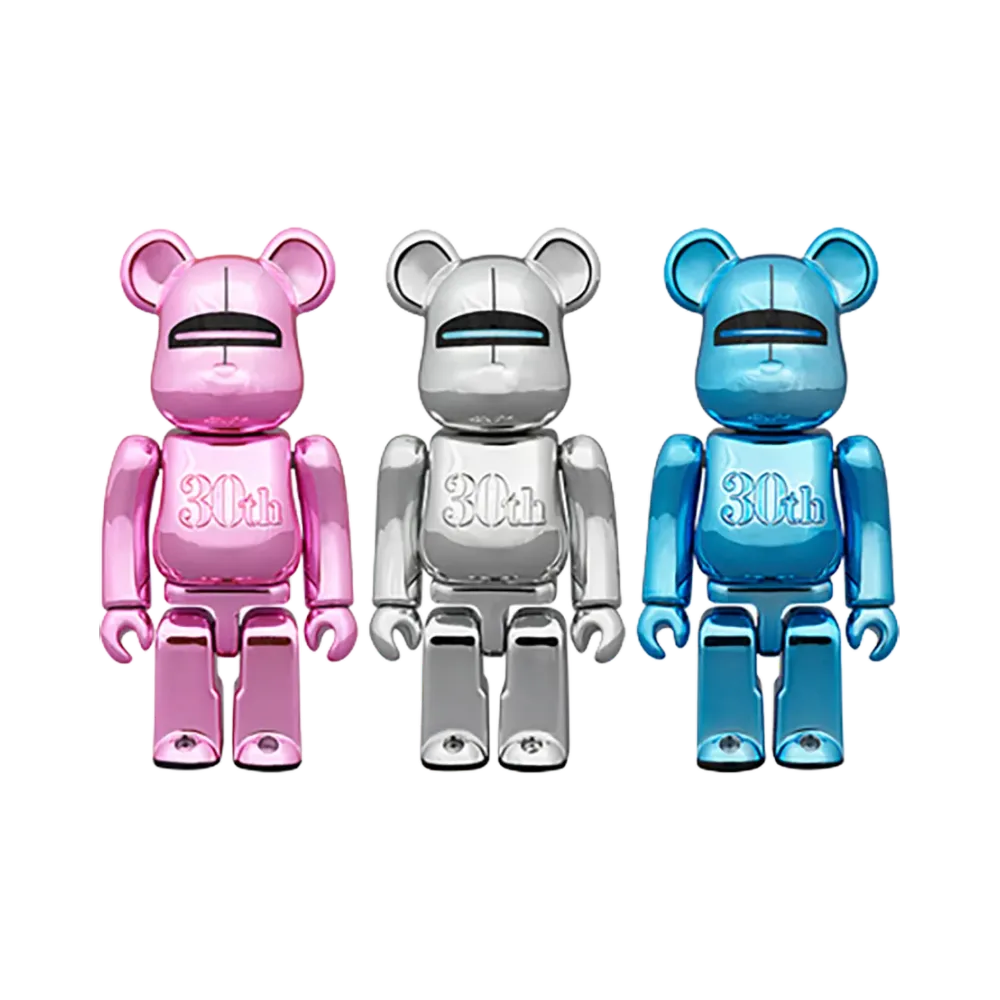 MEDICOM TOY "BEARBRICK" Bearbrick Hajime Sorayama Medicom Toy 30Th Anniversary Model 100% Three-Piece Set