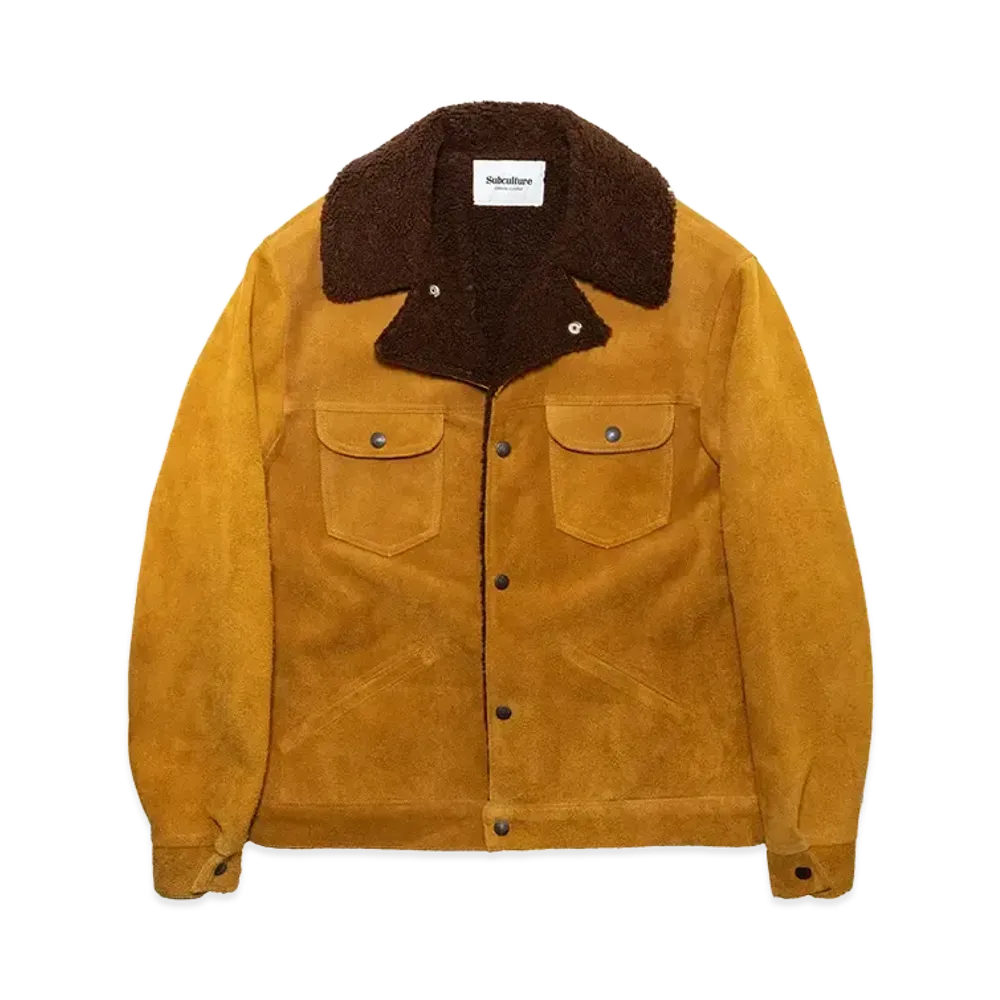 SubCulture Suede Boa Ranch Jacket "Brown/Mustard"