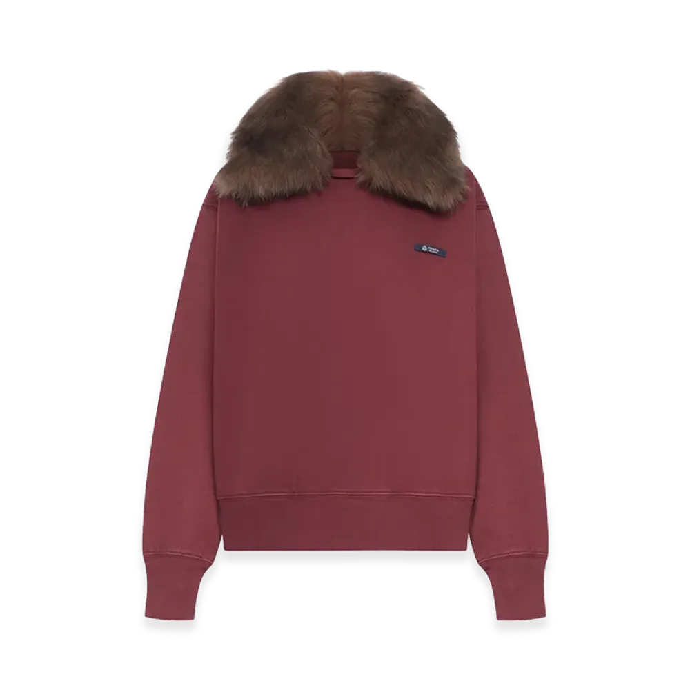 PRADA Women's Cotton Sweatshirt "Burgundy"