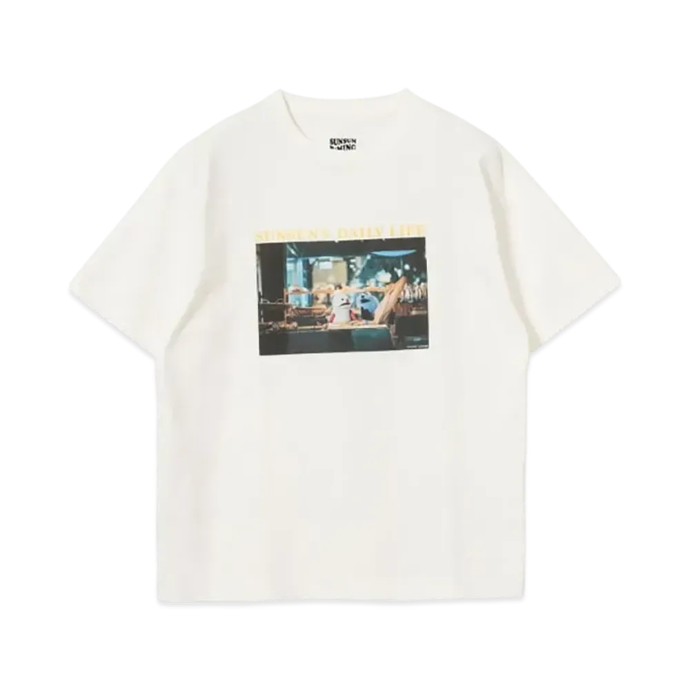 B:MING by BEAMS x PUPPET SUNSUN / Fade Photo Print T-Shirt Bread "OffWhite"