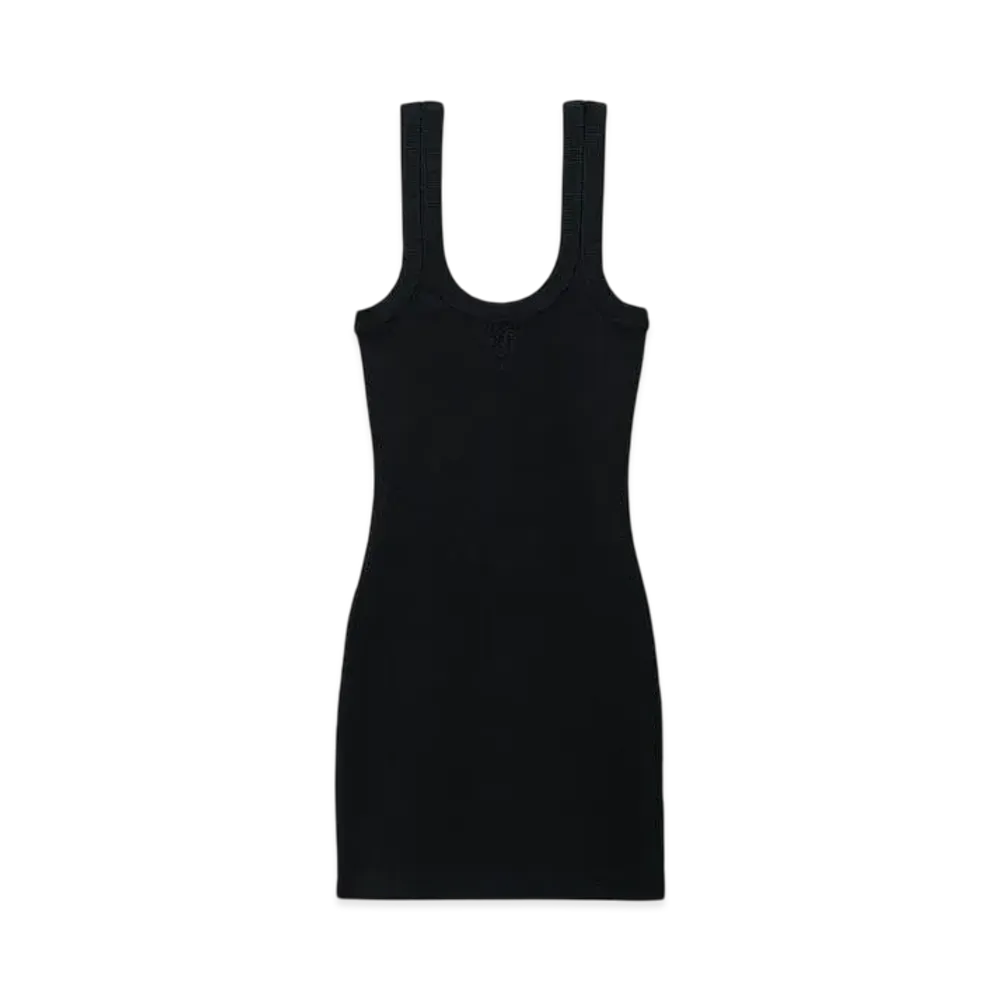 Alexander Wang Logo Rib-Knit Tank Mini Dress "Black"
