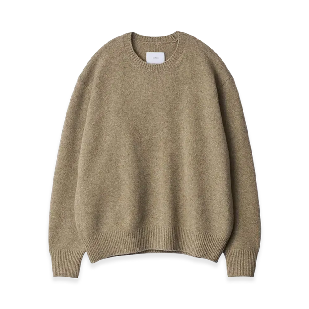 ssstein Extra Fine Wool Warm Knit Crew Neck LS "Beige"