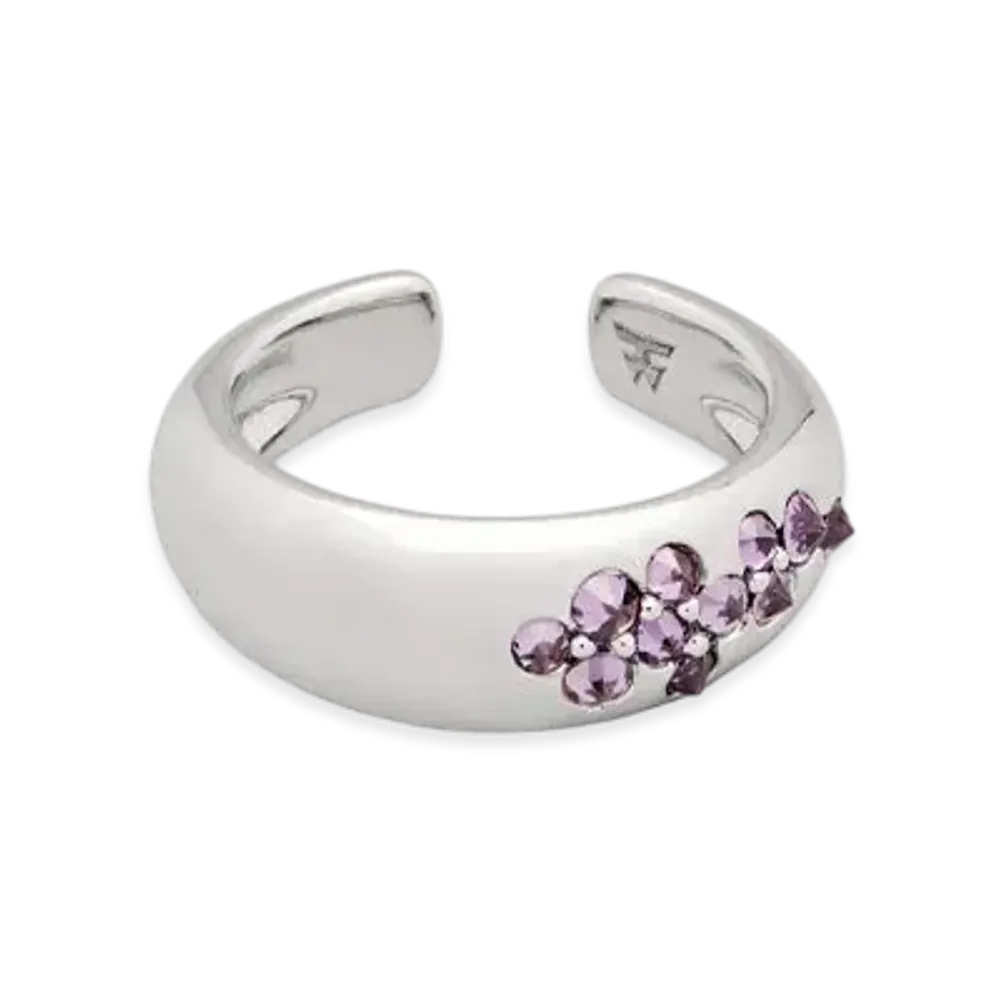 TOMWOOD Ear Cuff Purple Molecule "Silver"