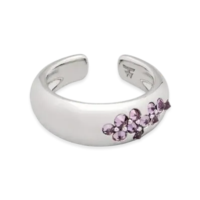 TOMWOOD Ear Cuff Purple Molecule "Silver"