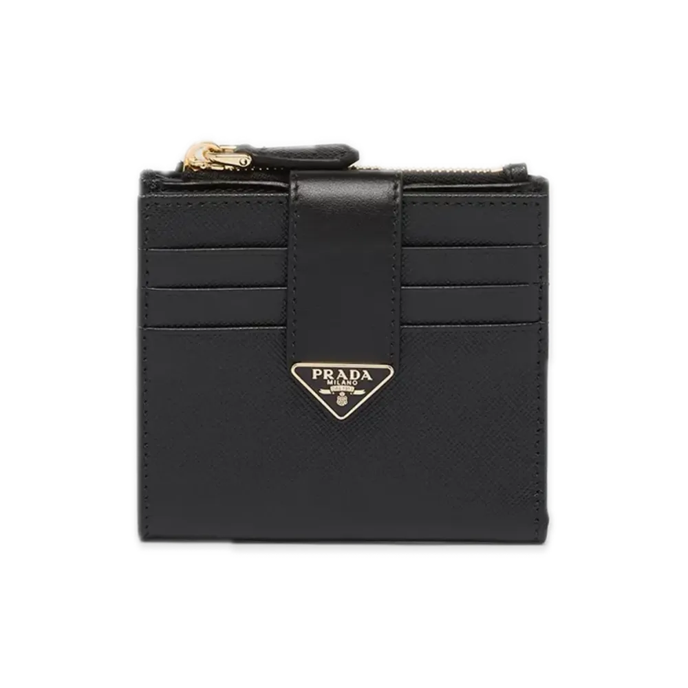 PRADA Saffiano Tab Bifold Wallet "Black"