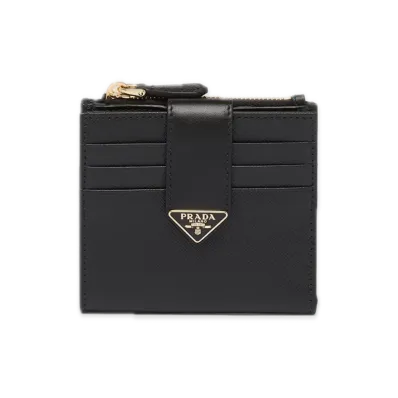 PRADA Saffiano Tab Bifold Wallet "Black"