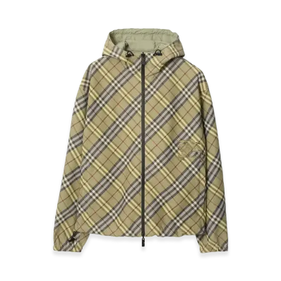 Burberry Reversible Check Hooded Jacket "Glade Green"