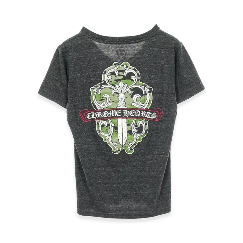 Chrome Hearts Dagger Print Camouflage V-Neck S/S T-Shirt "Grey"