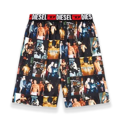 Diesel Pr-P-Toll-Shor-Tom25 Shorts With Graphic Prints "Black"
