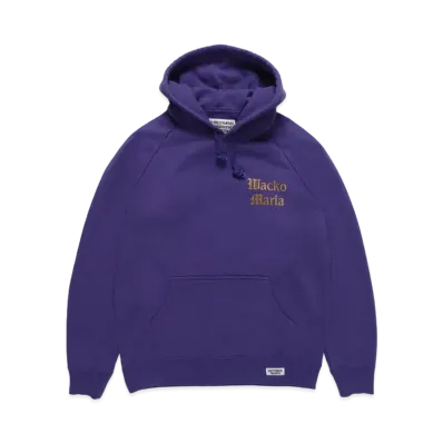 WACKO MARIA WASHED HEAVY WEIGHT PULL OVER HOODED SWEAT SHIRT "Purple"