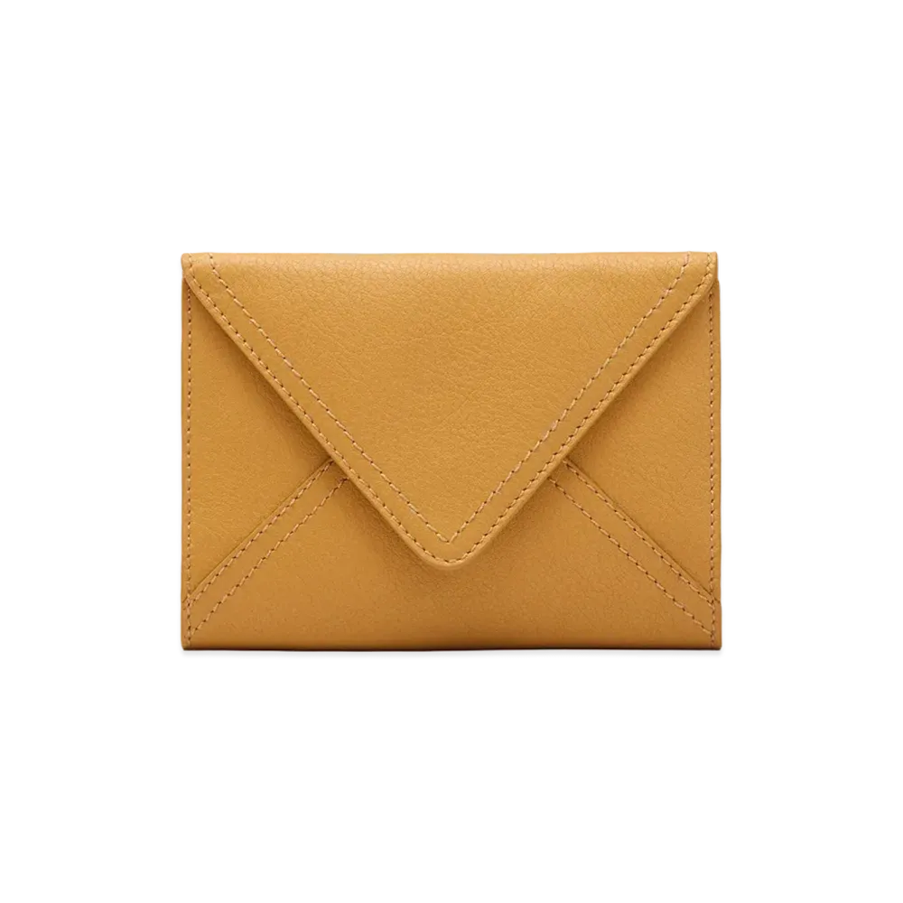 AMI PARIS Taurillon Leather Etienne Envelope Passport Holder "Yellow"