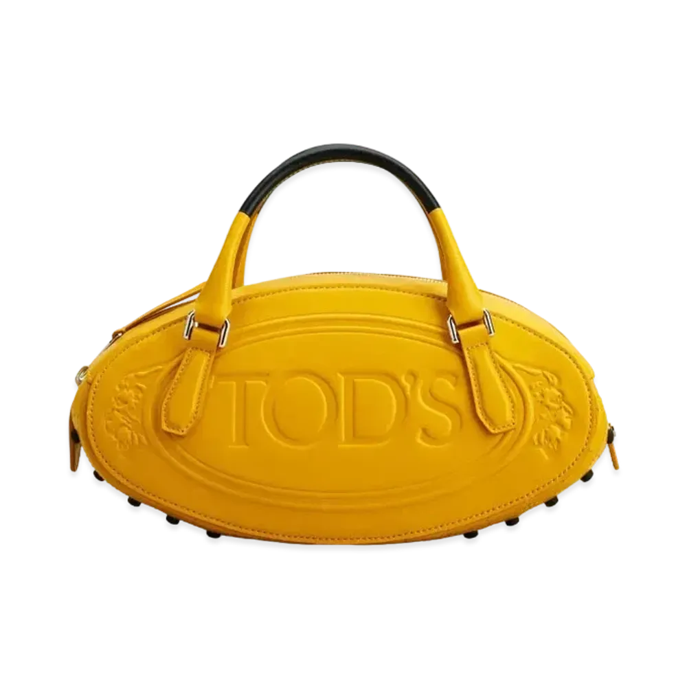 TOD'S Leather Boston Bag Mini "Yellow"