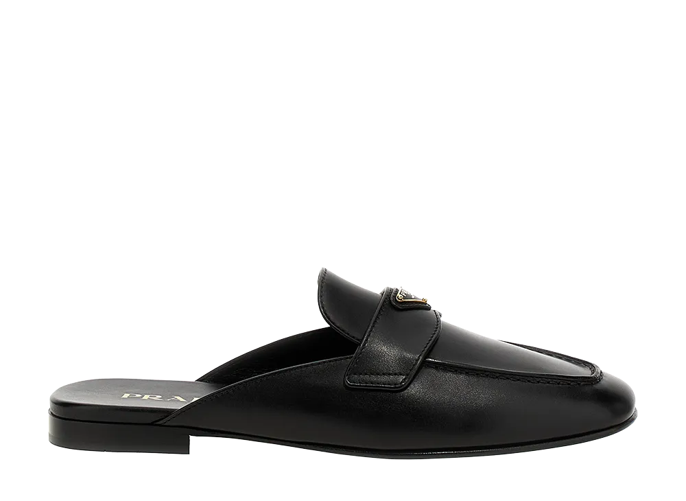 PRADA Women's Leather Sabots "Black"
