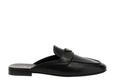 PRADA Women's Leather Sabots "Black"