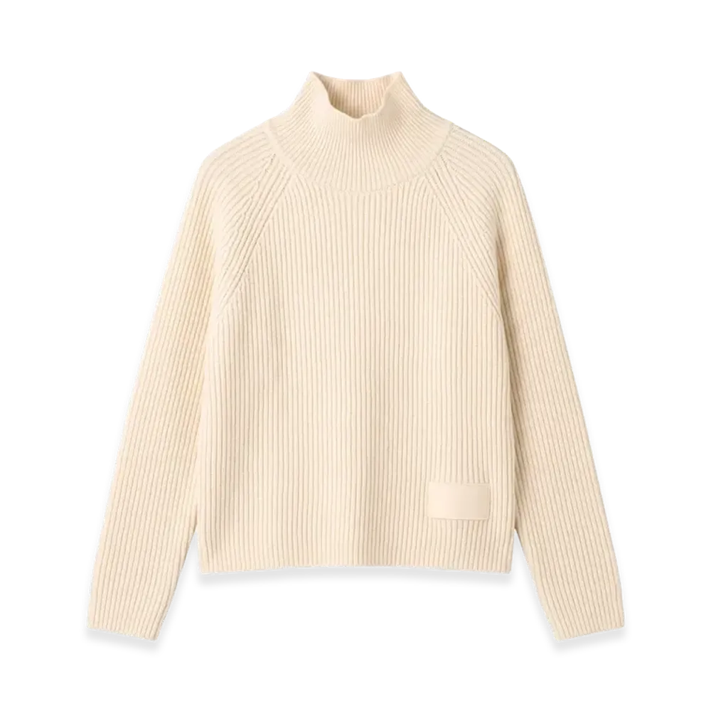 AMI PARIS Women's Turtleneck Sweater "Ivory"