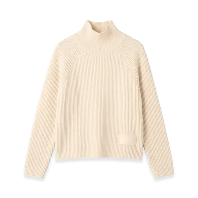 AMI PARIS Women's Turtleneck Sweater "Ivory"