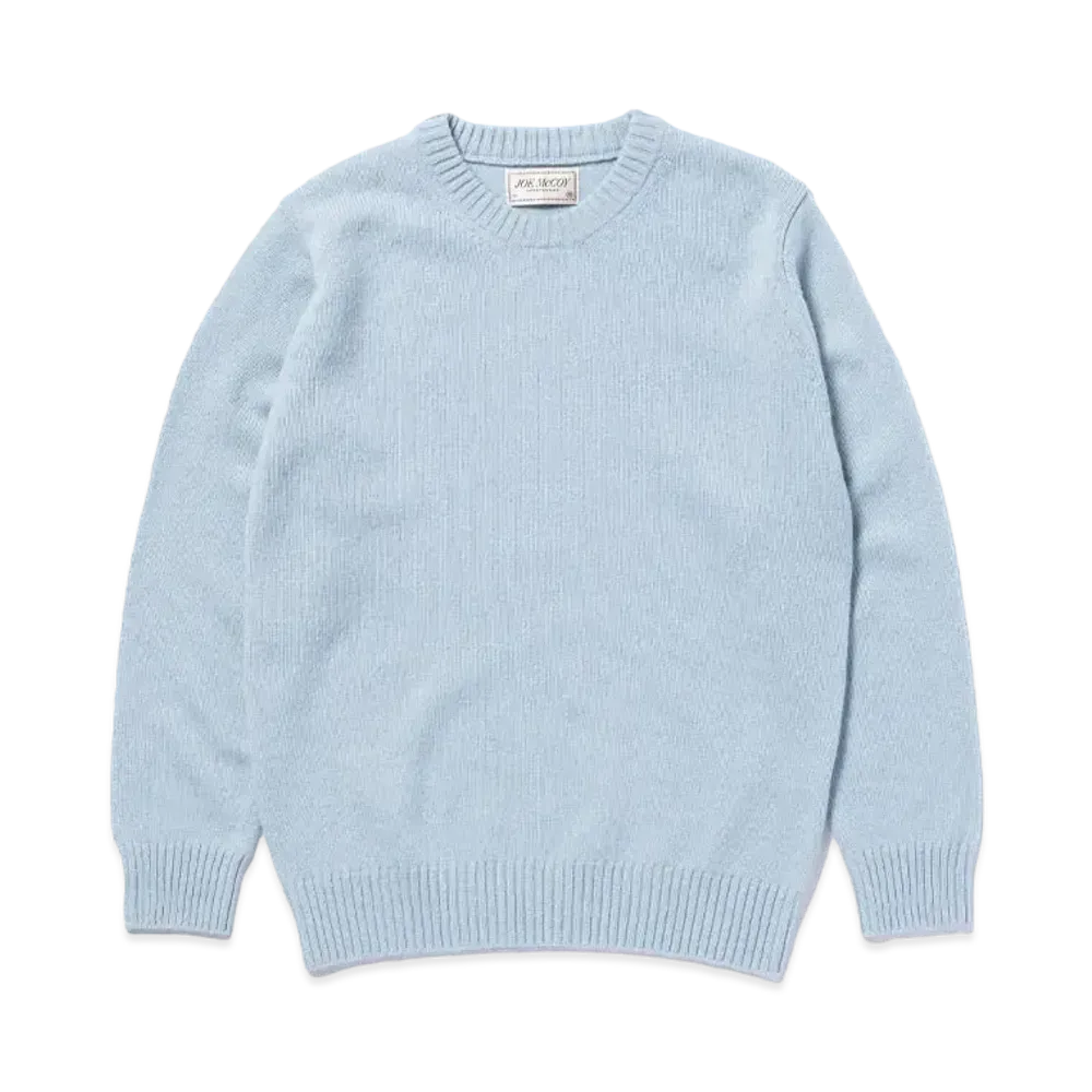 THE REAL McCOY'S Wool Crewneck Sweater "Light Blue"