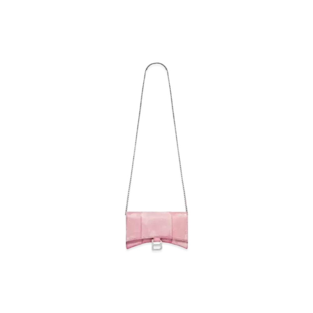 BALENCIAGA Hourglass Chain Mini Wallet "Pink"