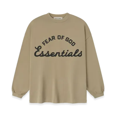 FEAR OF GOD ESSENTIALS Training 90s Long Sleeve Tee "Faded Dune"