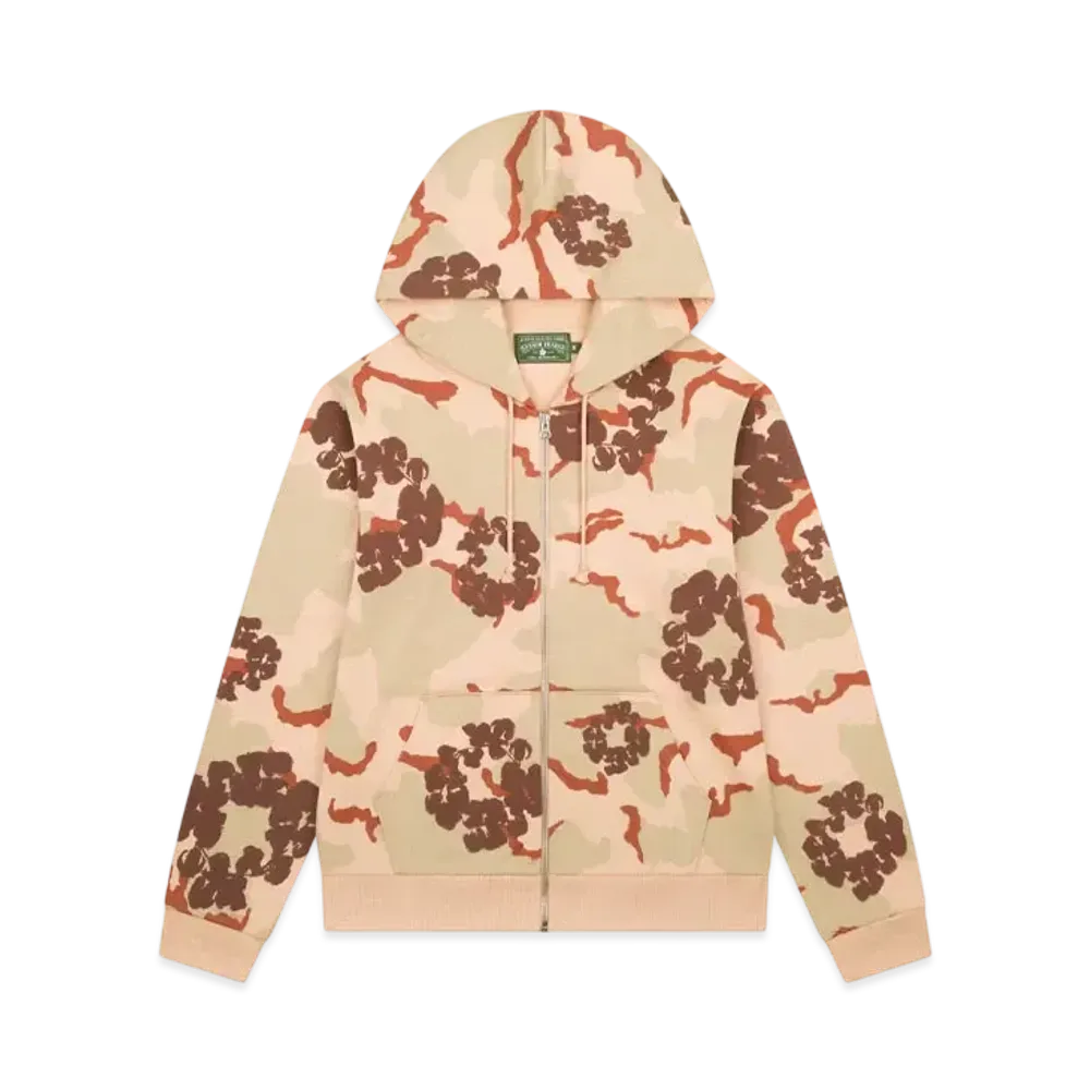 DENIM TEARS Tan Camo Cotton Wreath Zip Hoodie "Desert Storm Camo"