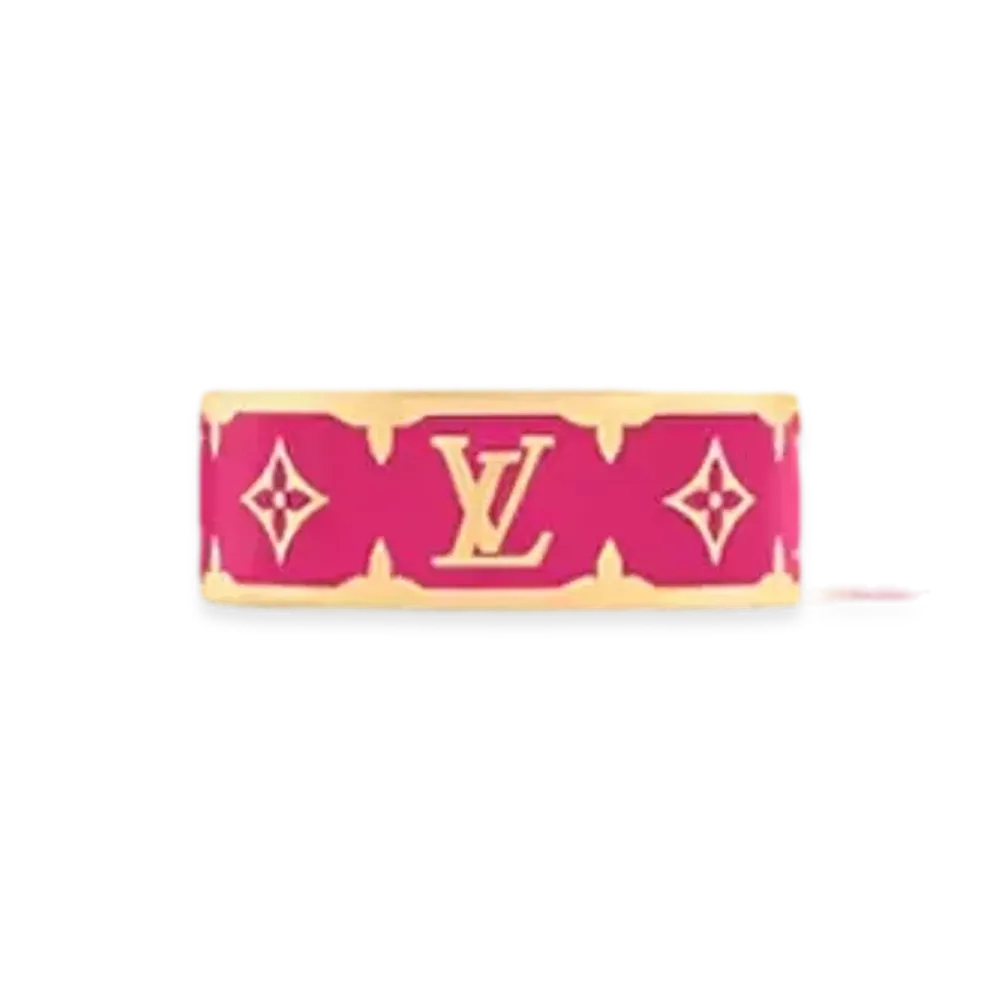 Louis Vuitton Nanogram Enamel Ring Monogram Pattern "Fuchsia"