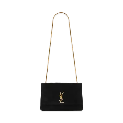 SAINT LAURENT Kate Medium Reversible In Suede And Smooth Leather "Black"