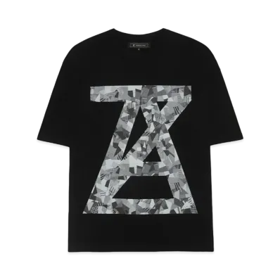 ANREALAGE AZ PATCHWORK PRINT TEE "BLACK"