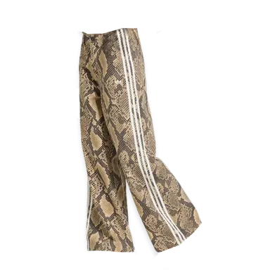 adidas Women's Snake Print Denim Loose Pants "Linen/Magic Beige"