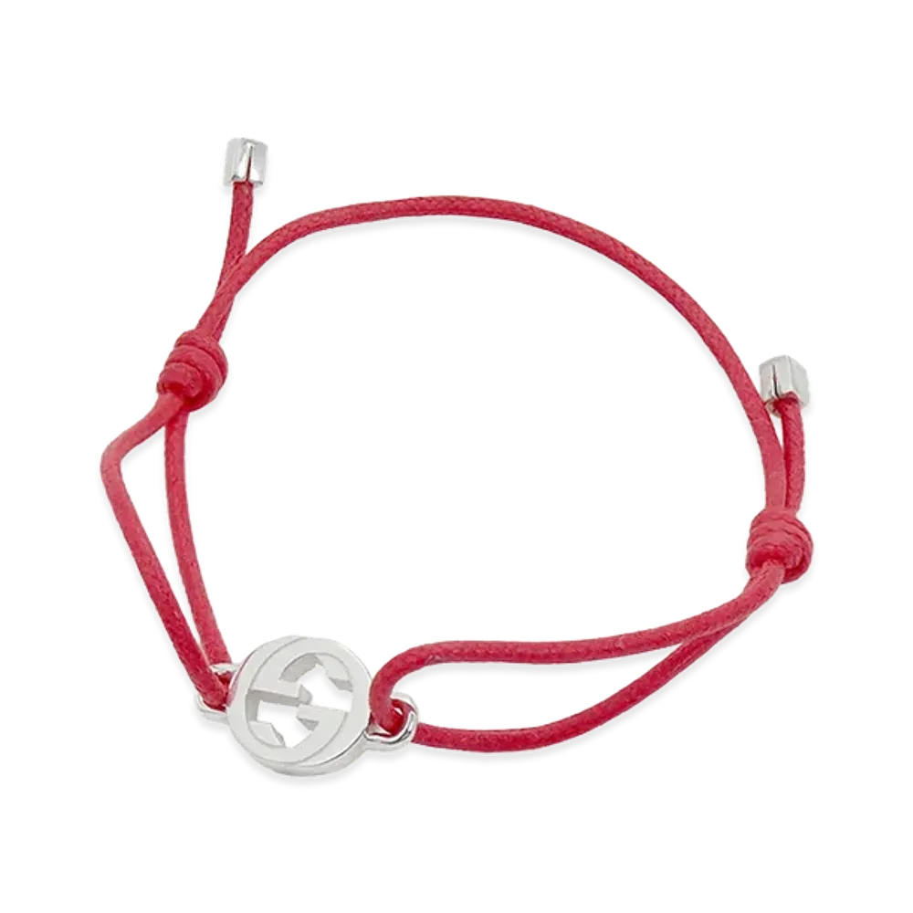 GUCCI Interlocking G Cord Bracelet "Red"