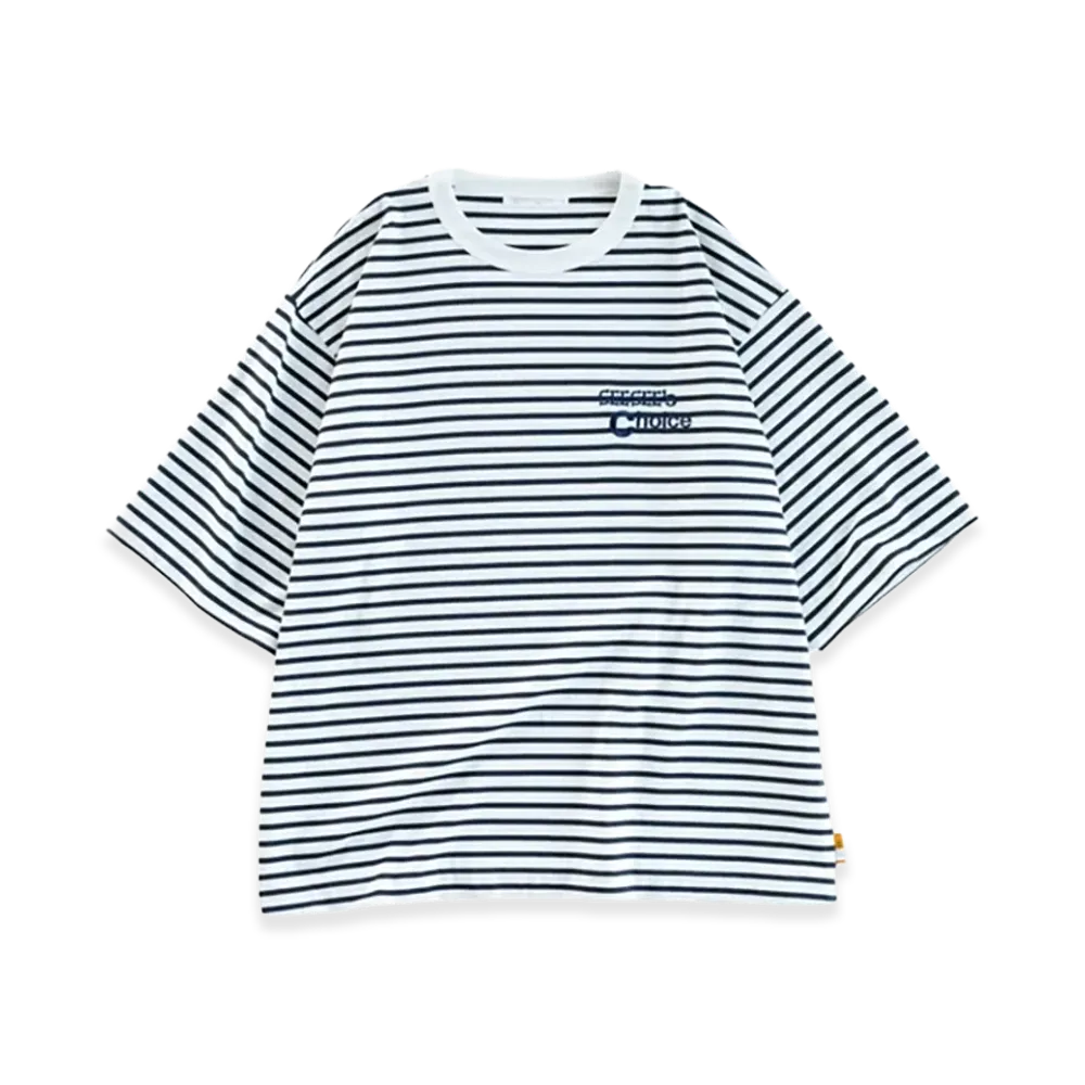 SEE SEE see see's choice Embroidered Border Tee "Navy/Navy"