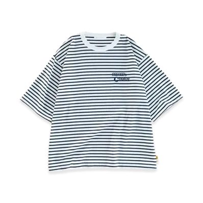 SEE SEE see see's choice Embroidered Border Tee "Navy/Navy"