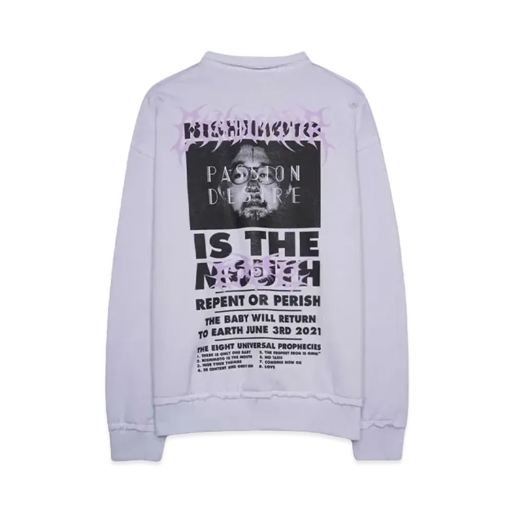 NISHIMOTO IS THE MOUTH x el conductorH COTTON CLASSIC CREWNECK SWEATER "LAVENDER"