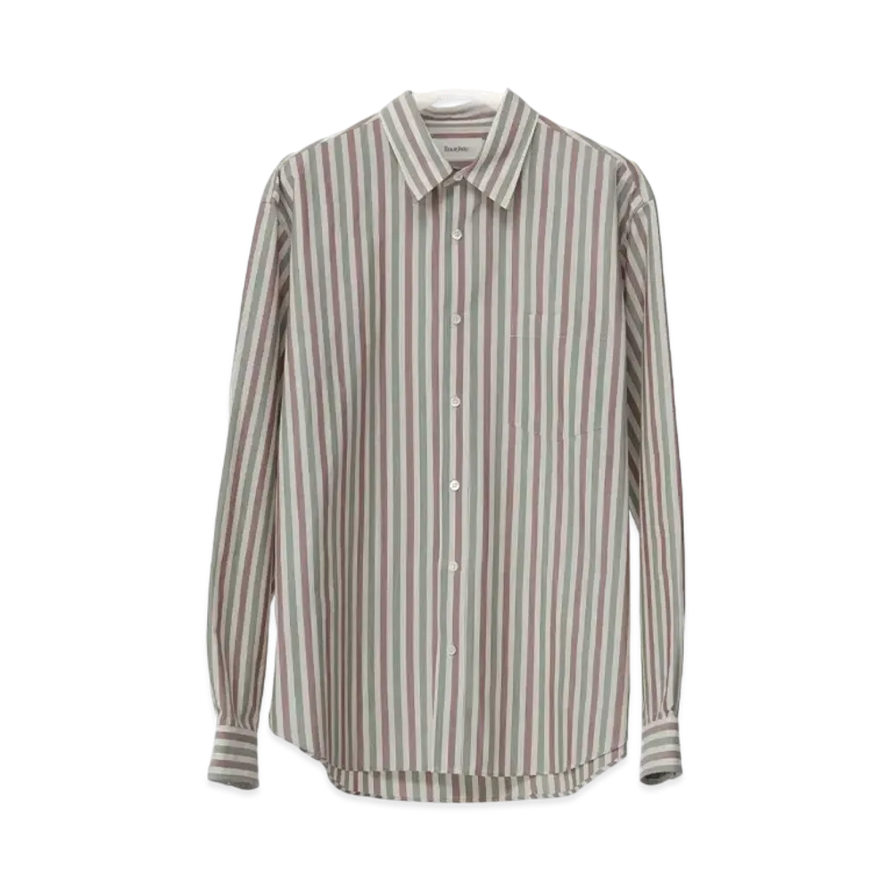 Ernie Palo Cotton Silk Stripe Shirt "Ivory"