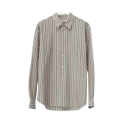Ernie Palo Cotton Silk Stripe Shirt "Ivory"